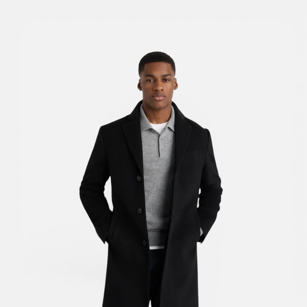 Quince Cashmere Overcoat Large Black NWT